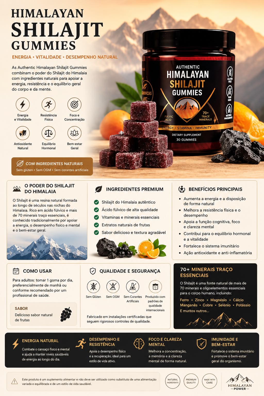 Himalayan Shilajit Gummies - Energia - Vitalidade e Desempenho Natural