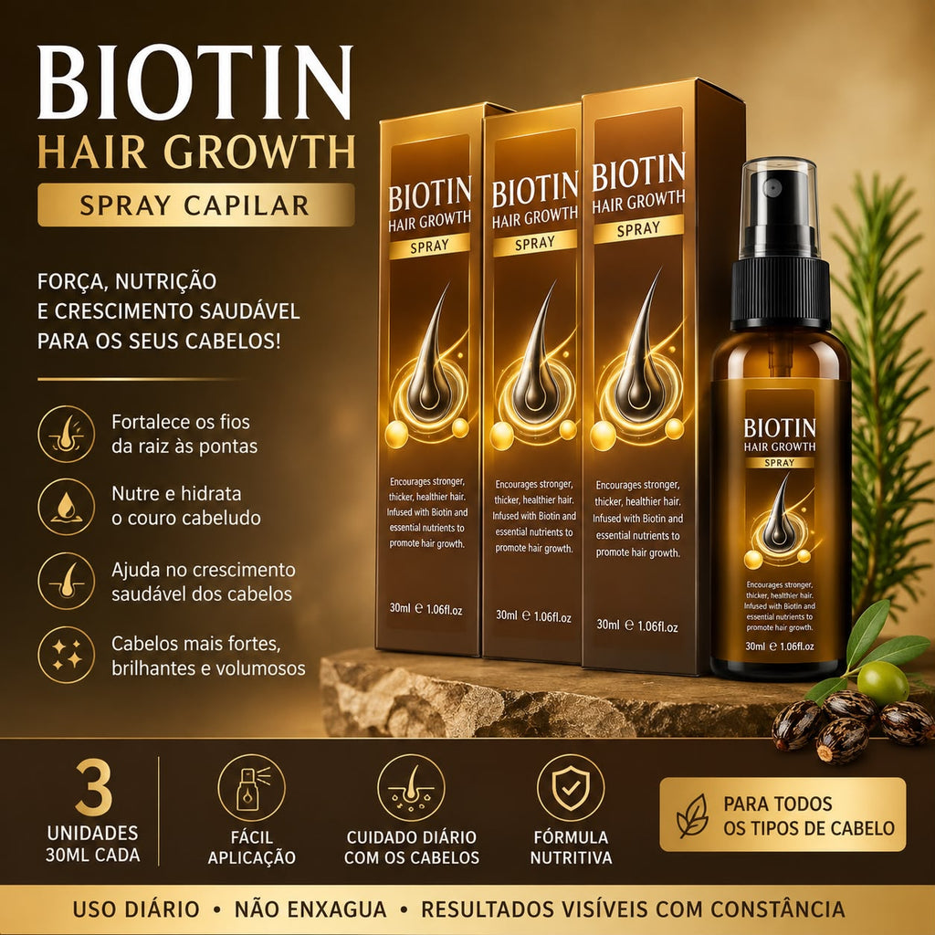 Spray Capilar com Biotina – Kit com 3 Unidades