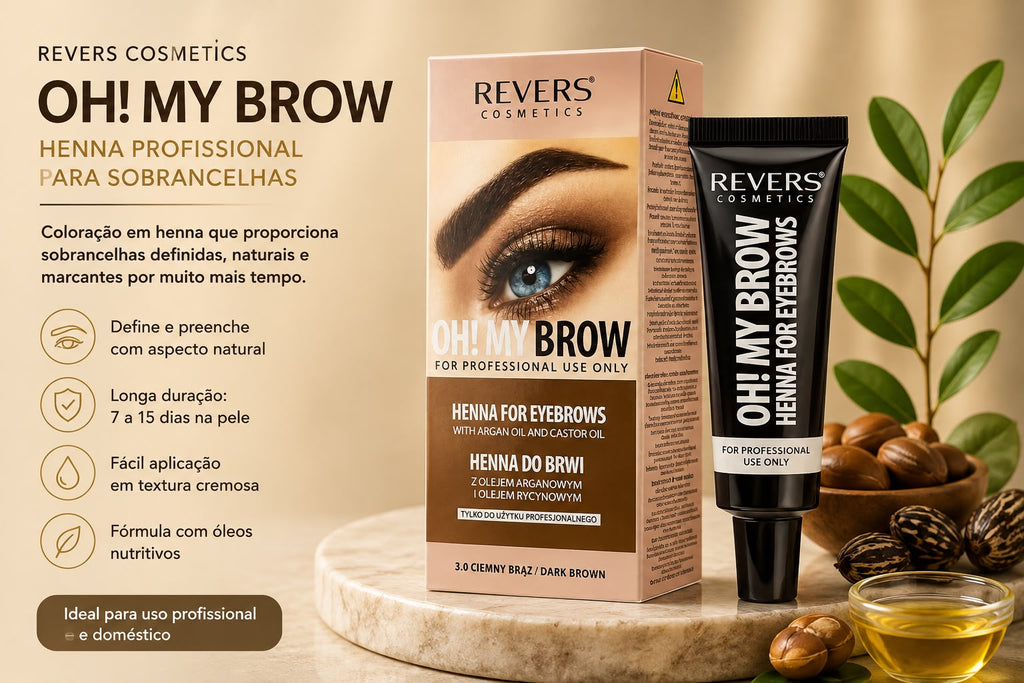 Henna Profissional para Sobrancelhas Revers Oh! My Brow - Castanho Escuro