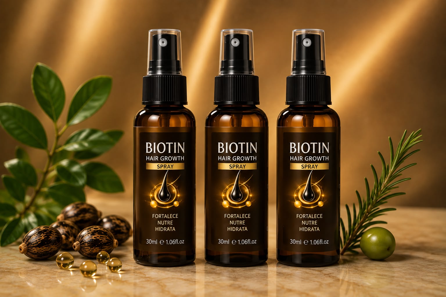 Spray Capilar com Biotina – Kit com 3 Unidades